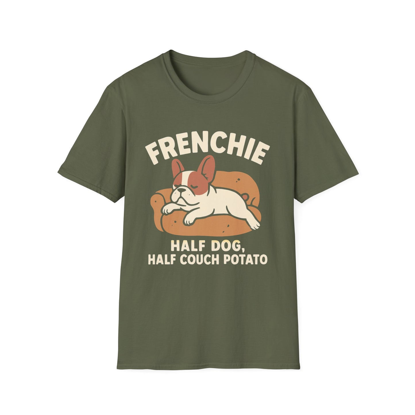 Frenchie Half Dog Half Couch Potato T-Shirt