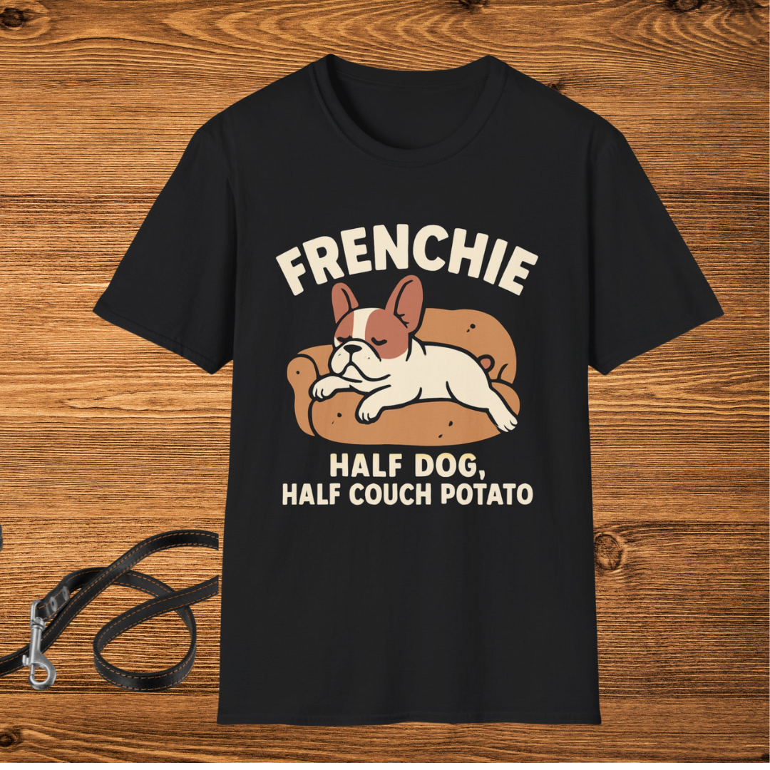 Frenchie Half Dog Half Couch Potato T-Shirt