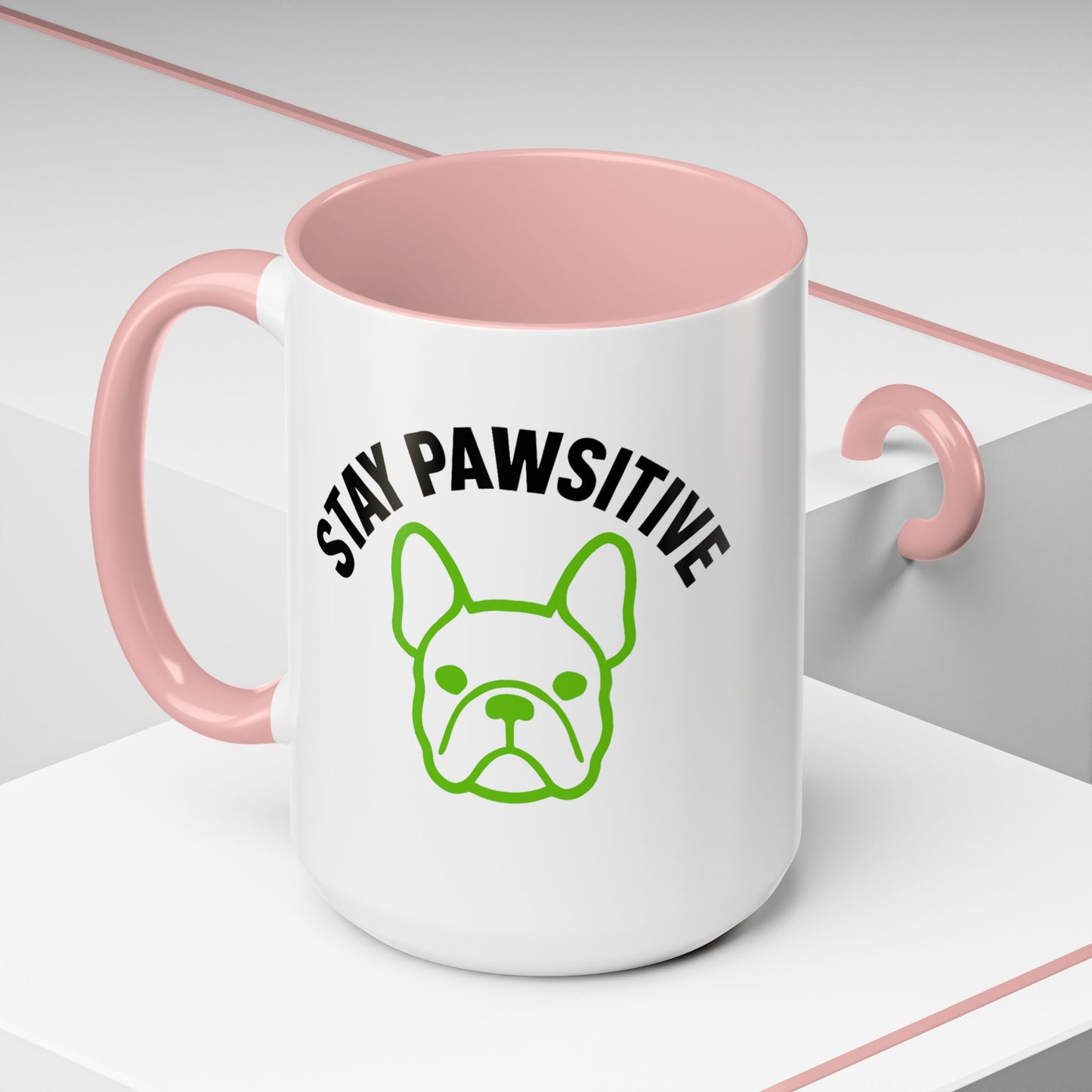 Stay Pawsitive Coffee Mug | French Bulldog Lover Gift, Dog Mom Mug,