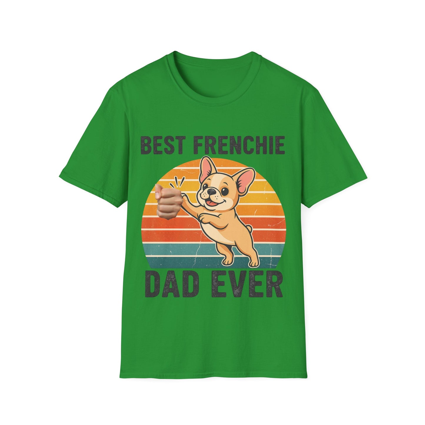 Best Frenchie Dad Ever T-Shirt – Retro French Bulldog Dad Gift (Unisex)