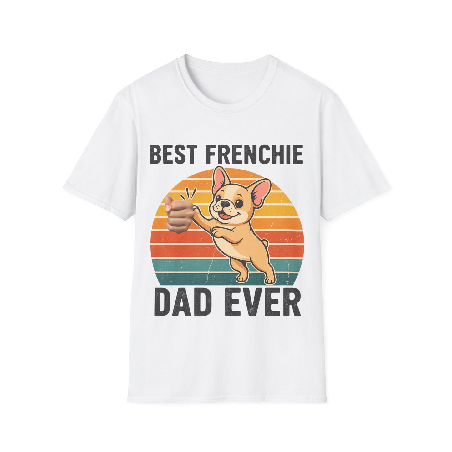 Best Frenchie Dad Ever T-Shirt – Retro French Bulldog Dad Gift (Unisex)