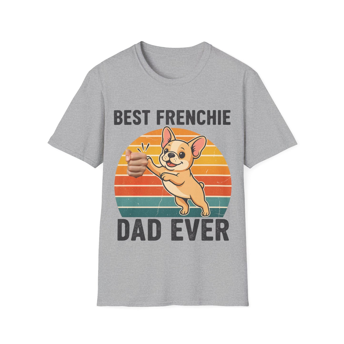 Best Frenchie Dad Ever T-Shirt – Retro French Bulldog Dad Gift (Unisex)