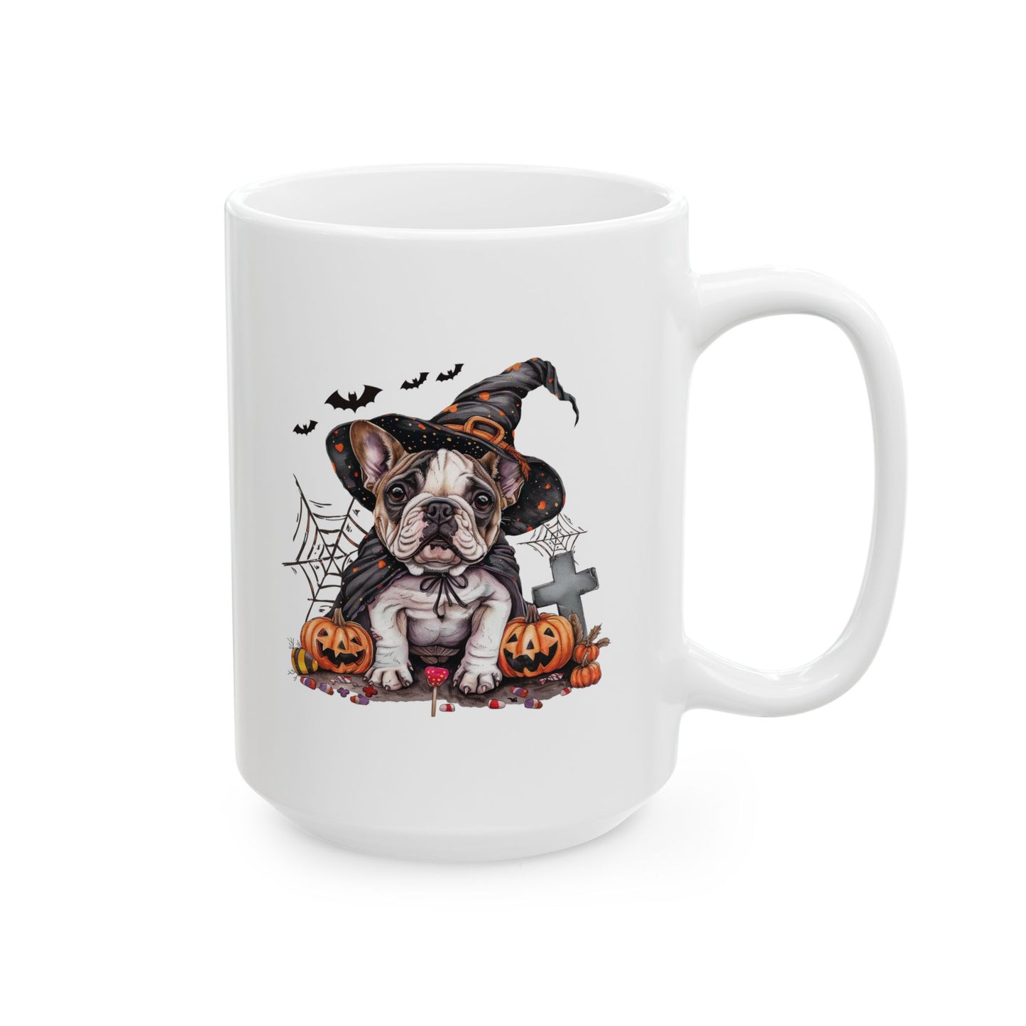 Spooky Frenchie Halloween Ceramic Mug,