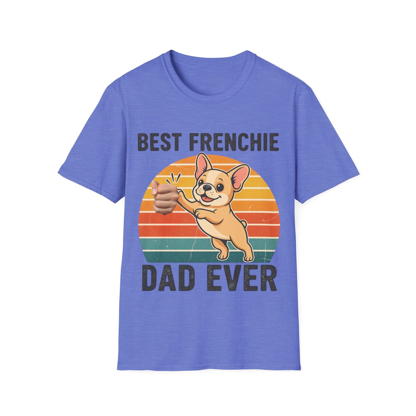 Best Frenchie Dad Ever T-Shirt – Retro French Bulldog Dad Gift (Unisex)