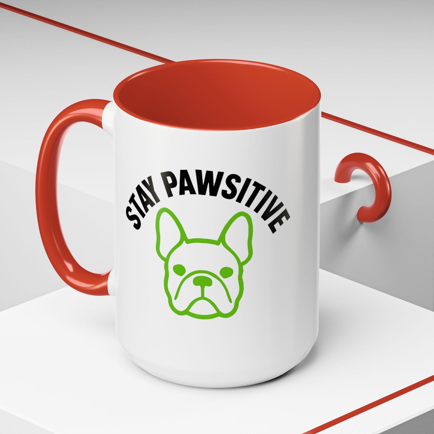 Stay Pawsitive Coffee Mug | French Bulldog Lover Gift, Dog Mom Mug,