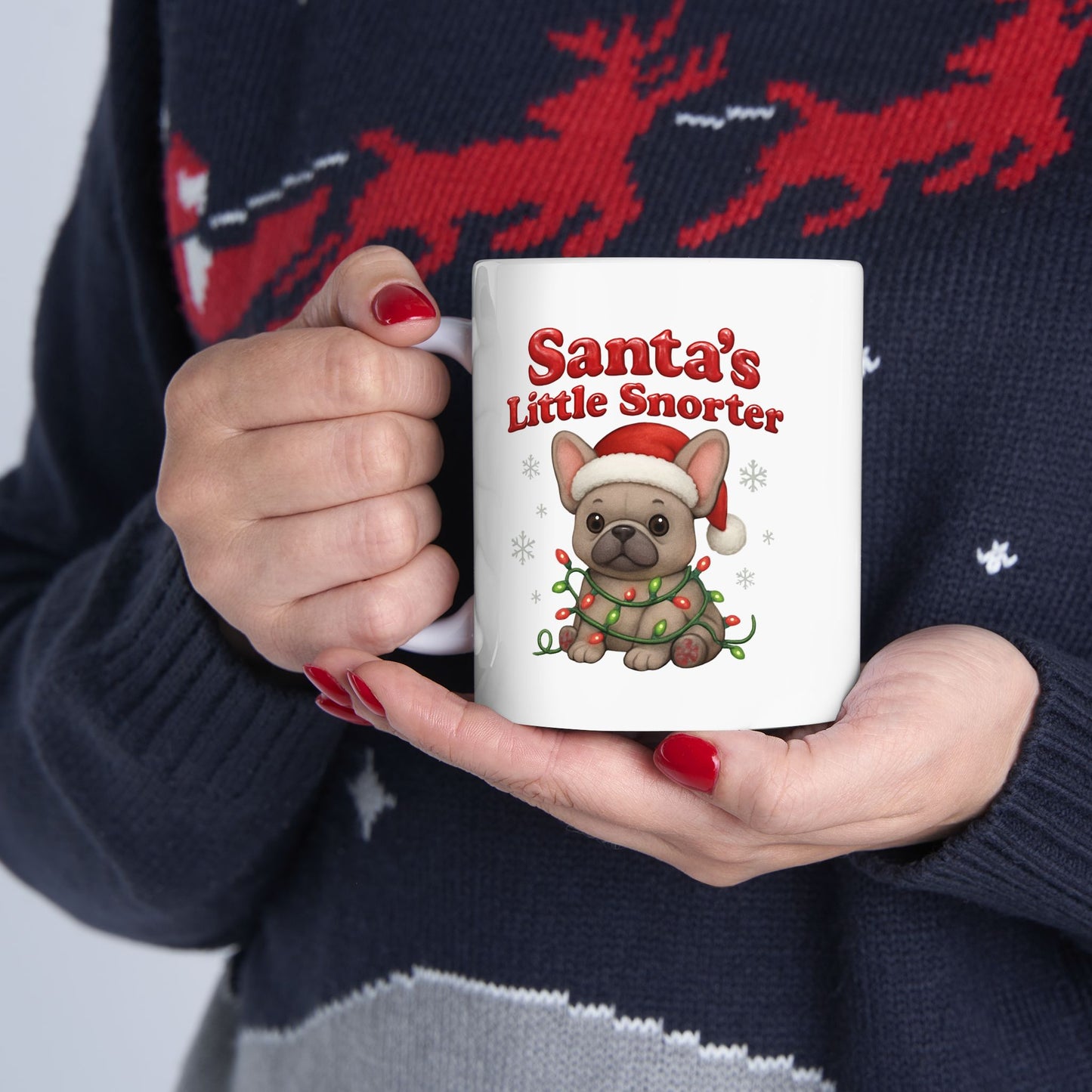 Santa's Little Helper Ceramic Mug, Christmas Coffee Cup, Holiday Gift