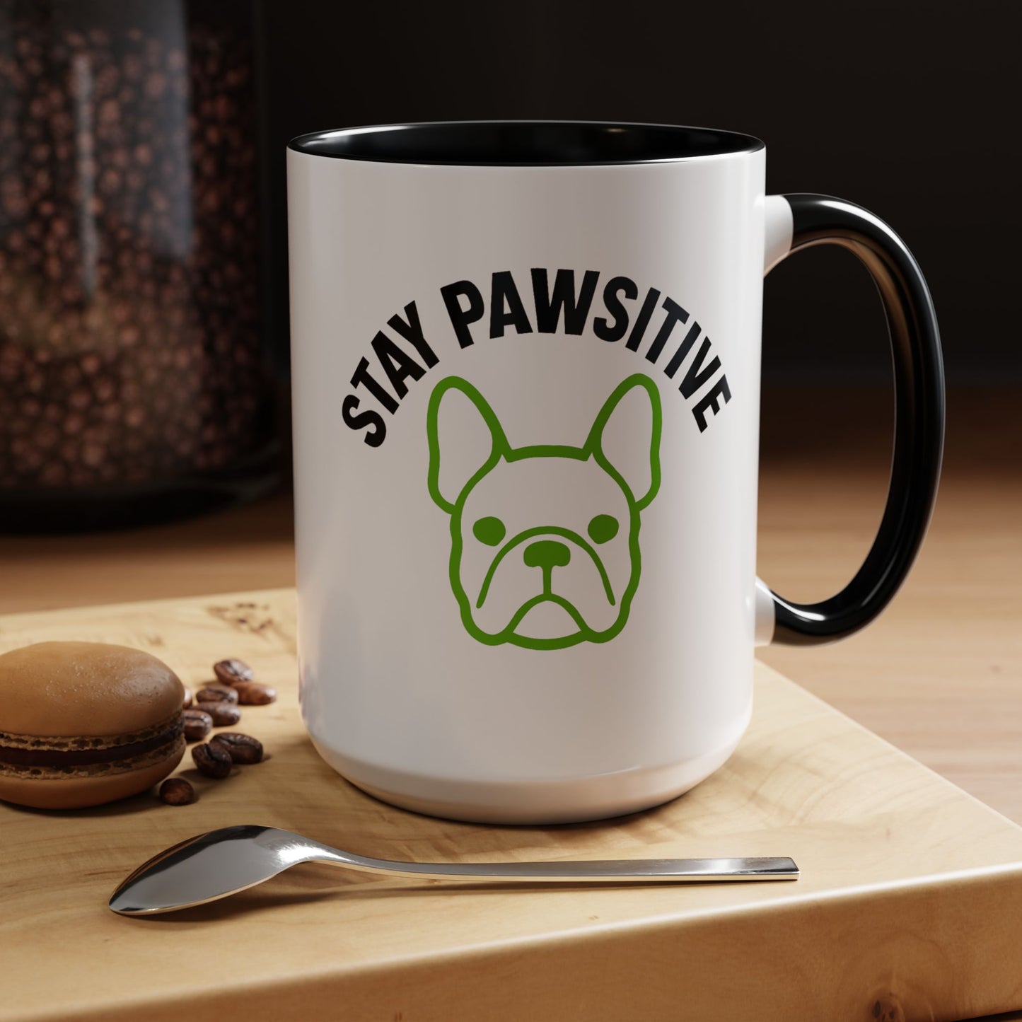 Stay Pawsitive Coffee Mug | French Bulldog Lover Gift, Dog Mom Mug,