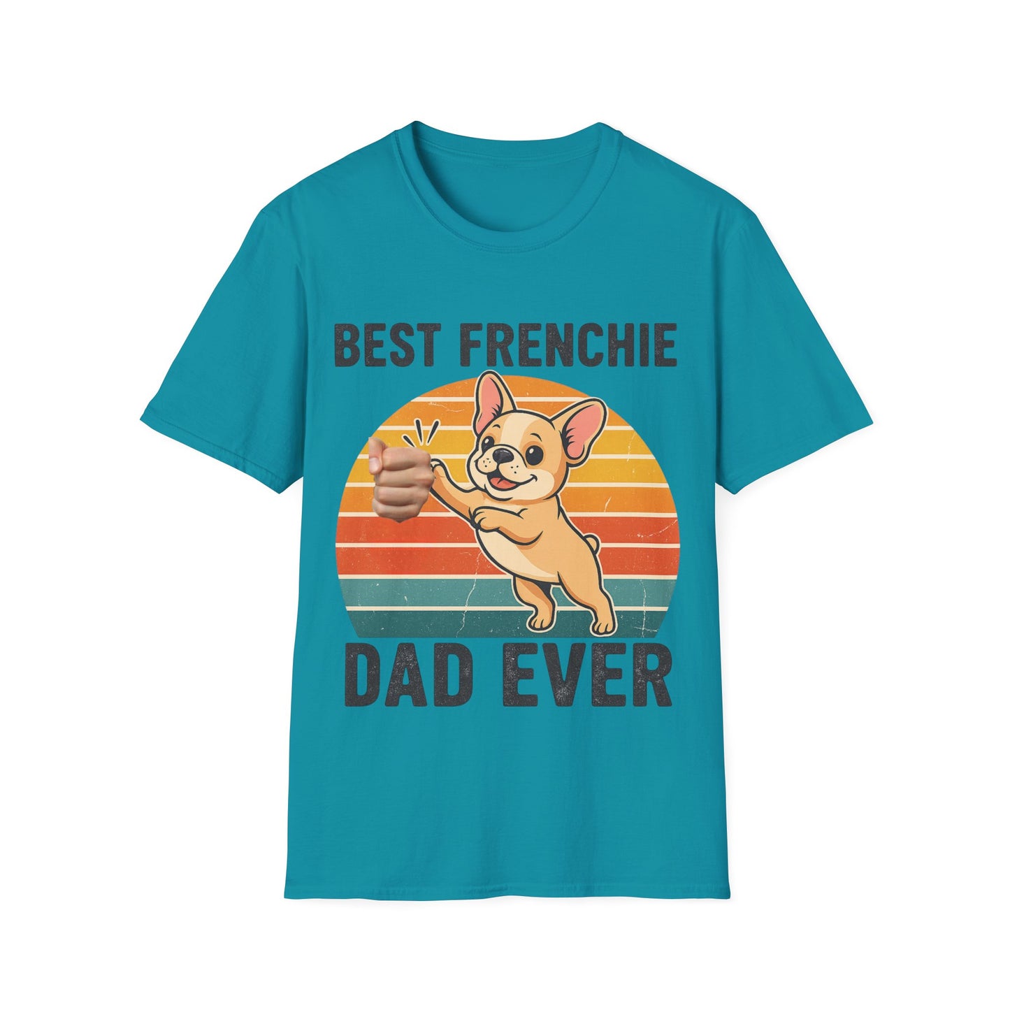 Best Frenchie Dad Ever T-Shirt – Retro French Bulldog Dad Gift (Unisex)