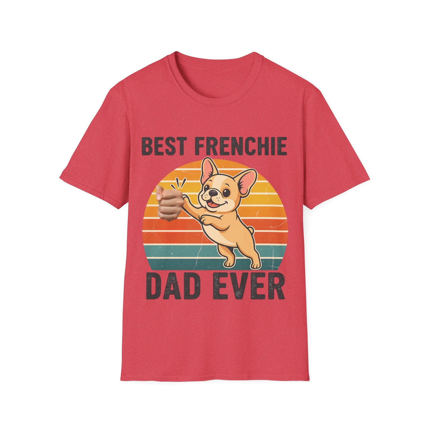 Best Frenchie Dad Ever T-Shirt – Retro French Bulldog Dad Gift (Unisex)