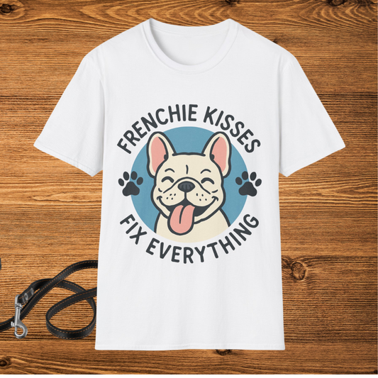 Frenchie Kisses Unisex T-Shirt – Cute Dog Lover Tee | Frenchie Print Shop