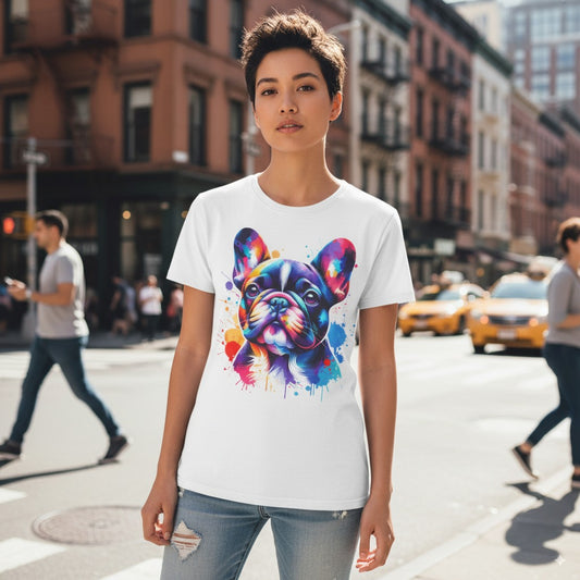 Vibrant French Bulldog T-Shirt, Colorful Dog Tee,