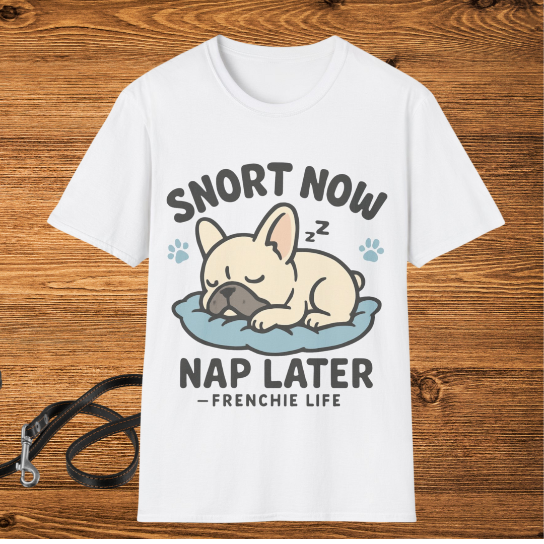 French Bulldog Sleeping T-Shirt – Cozy Pet Lover Gift | Frenchie Print Shop