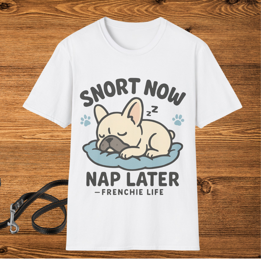 French Bulldog Sleeping T-Shirt – Cozy Pet Lover Gift | Frenchie Print Shop